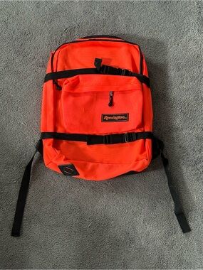 Remington Safety Hunting Orange Backpack Rucksack Bag w/ Black Straps Outdoors